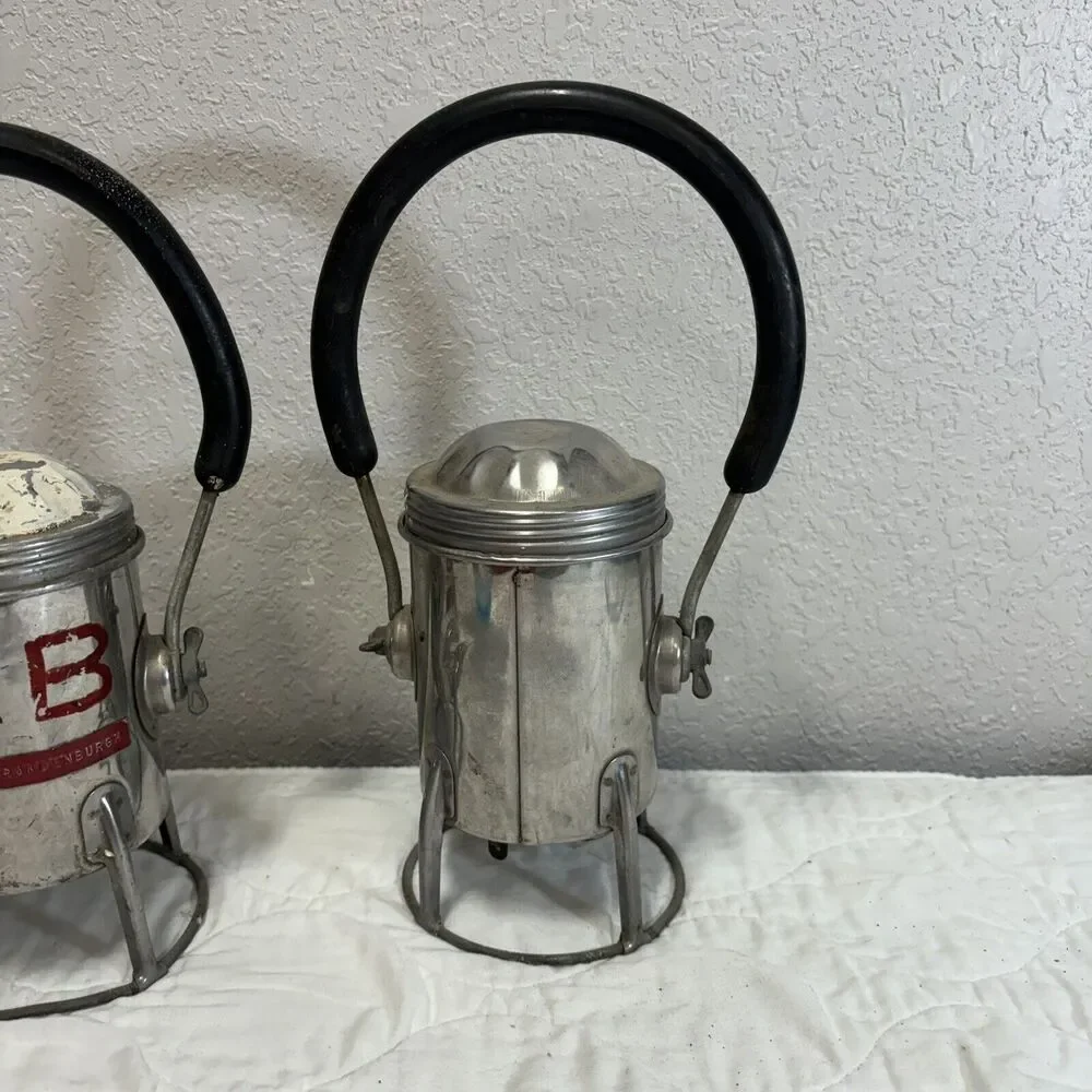 PAIR Vintage Railroad Lantern Conger Train Signal Lamp Work Lights Untested